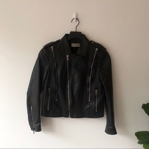 Saint Laurent Distressed Leather Biker Jacket